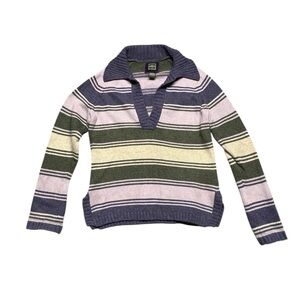 Vintage‎ Eddie Bauer Angora Blend Knit Sweater Womens Size Large Striped Winter